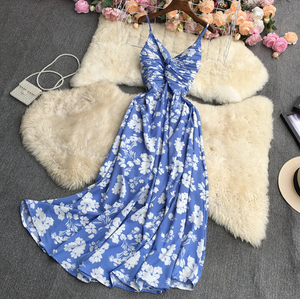 Ruched Floral Sphag Midi