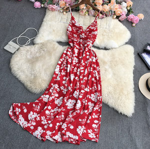 Ruched Floral Sphag Midi