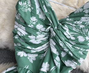 Ruched Floral Sphag Midi