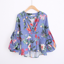 Pinstriped Lantern Sleeved Top