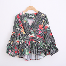 Pinstriped Lantern Sleeved Top