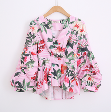 Pinstriped Lantern Sleeved Top