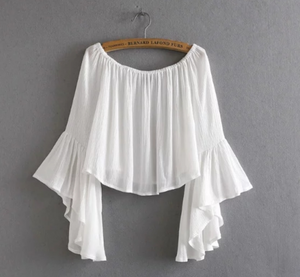 Flutter-Sleeve Off-Shoulder Top