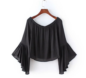 Flutter-Sleeve Off-Shoulder Top