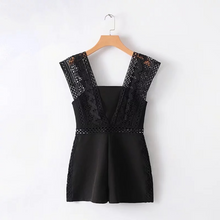Hollow-Cut Lace Romper