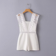 Hollow-Cut Lace Romper