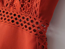 Hollow-Cut Lace Romper