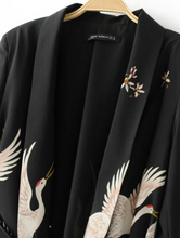 Heron Print Waist-tie Blazer