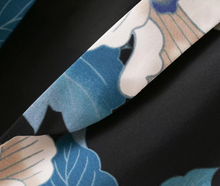 Oriental Print Waist-tie Blazer