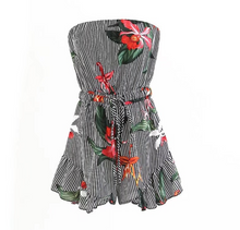 Ruffled Hem Floral Tube Romper