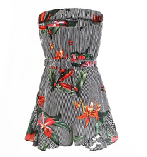 Ruffled Hem Floral Tube Romper