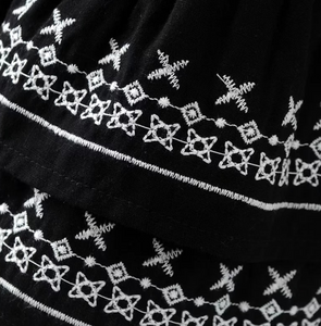 Cuff Embroidered Casual Top