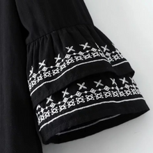 Cuff Embroidered Casual Top