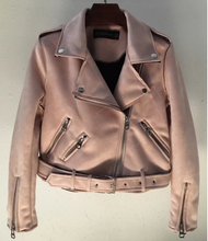Suede Zipper Biker Jacket