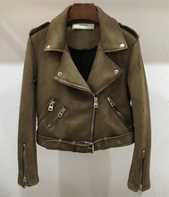 Suede Zipper Biker Jacket