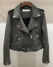 Suede Zipper Biker Jacket