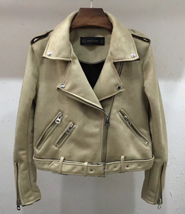Suede Zipper Biker Jacket