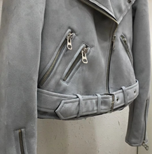 Suede Zipper Biker Jacket