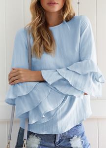 Layered Trumpet Sleeved Top