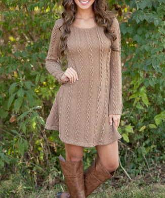 Plaid Patterned Knitted Skater Dress