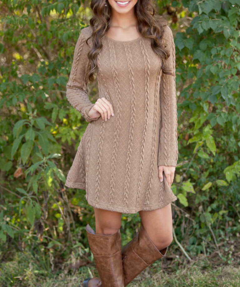 Plaid Patterned Knitted Skater Dress