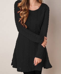 Plaid Patterned Knitted Skater Dress
