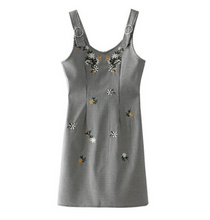 Embroidered Checkered Pinafore