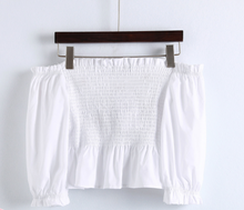 Smocked Floral Embroidery Crop