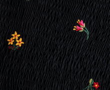 Smocked Floral Embroidery Crop