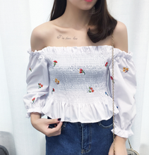 Smocked Floral Embroidery Crop