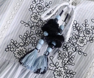Lace Panelled Embroidered Tassel Top [Premium]