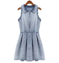 Sleeveless Collared Denim Dress
