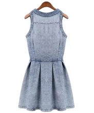 Sleeveless Collared Denim Dress