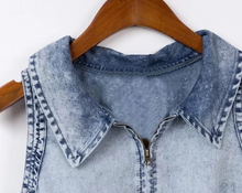 Sleeveless Collared Denim Dress