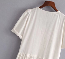 Buttoned Linen Midi Dress