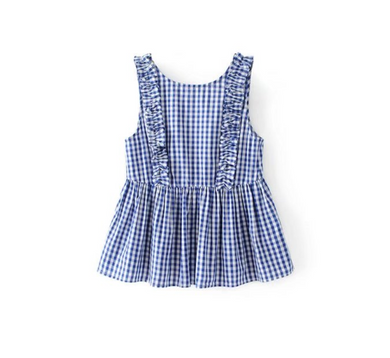 Gingham Peplum Top