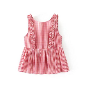 Gingham Peplum Top
