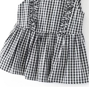 Gingham Peplum Top