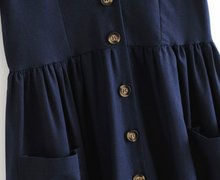 Buttoned Linen Midi Dress