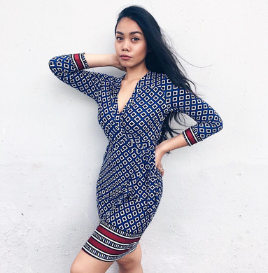 Geometric Print Wrap Dress [BACKORDER]