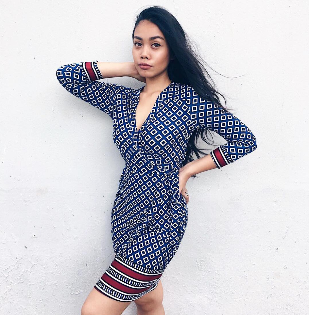 Geometric Print Wrap Dress [BACKORDER]