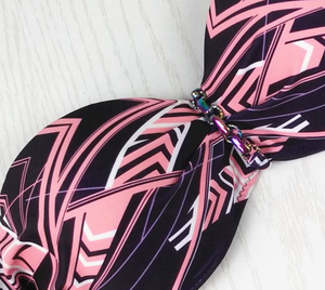 Aztec Print Beaded Tube Bikini Set