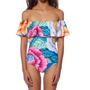 Flutter Off-Shoulder Swimsuit