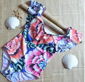 Flutter Off-Shoulder Swimsuit