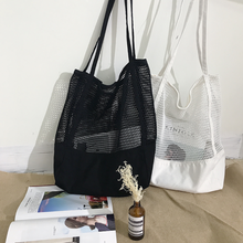 Hollow Mesh Canvas Tote Bag