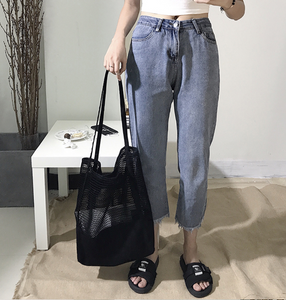 Hollow Mesh Canvas Tote Bag