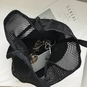 Hollow Mesh Canvas Tote Bag