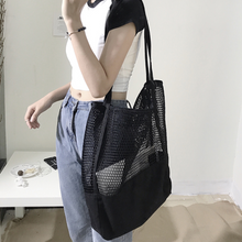Hollow Mesh Canvas Tote Bag