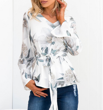 Floral Print Waist-Tie Blouse