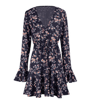 Floral Drawstring Waist Dress